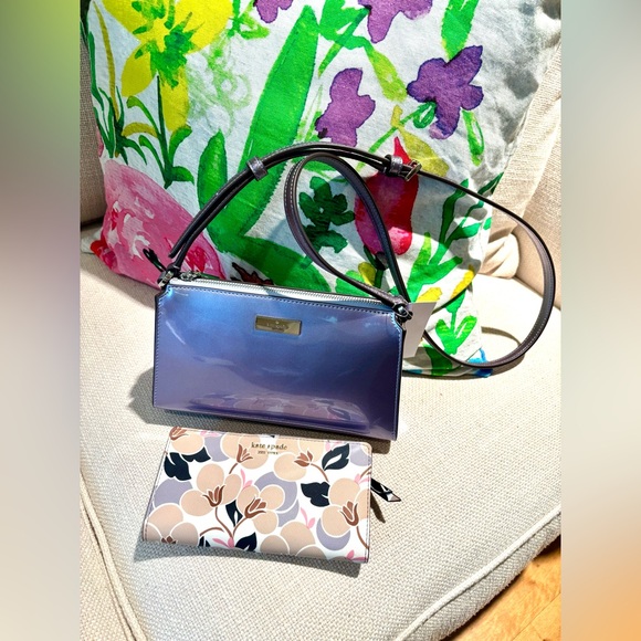 kate spade Handbags - Kate Spade Purple Crossbody Bag and Floral Wallet Bundle